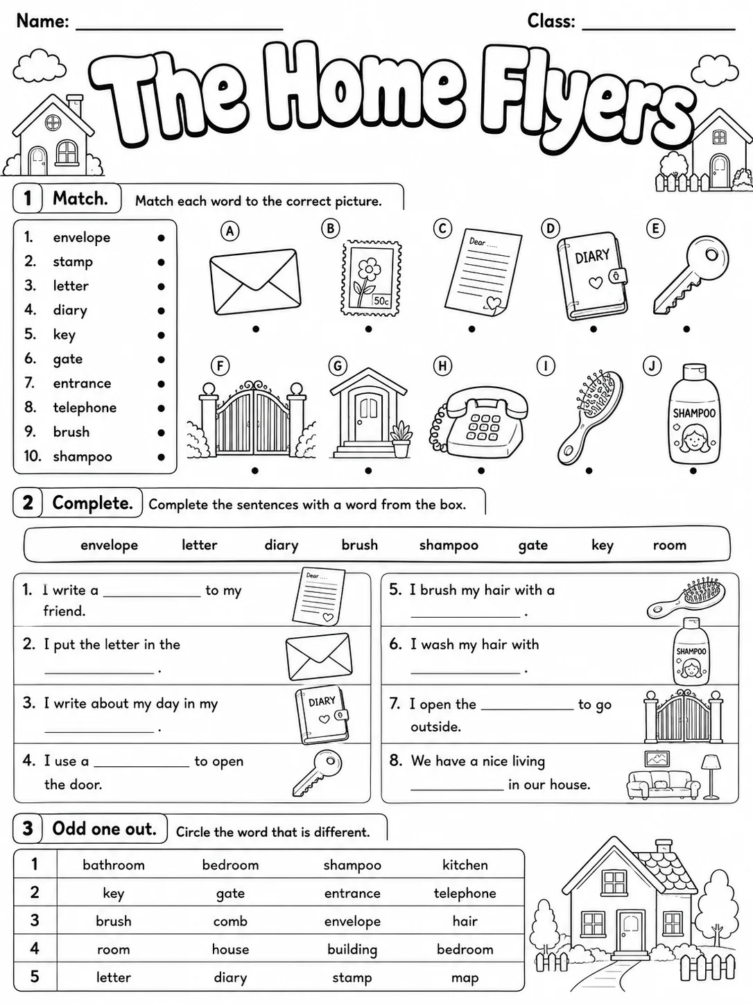 The Home Flyers Vocabulary Worksheet Pack page 3 printable worksheet preview