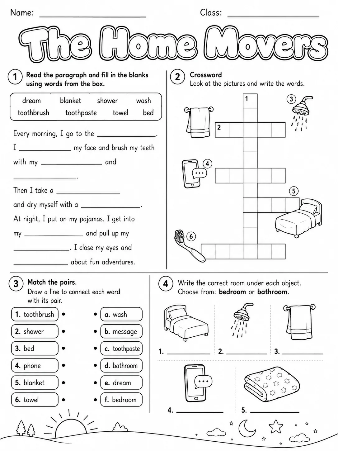 The Home Movers Vocabulary Worksheet Pack page 7 printable worksheet preview