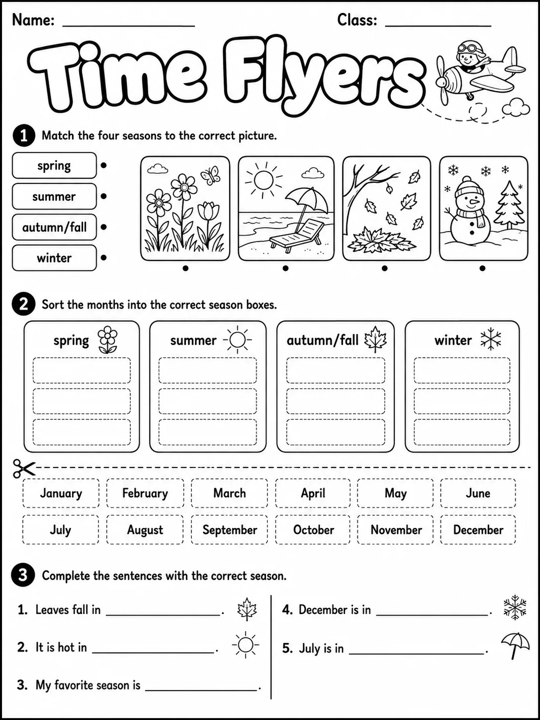 Time Flyers Vocabulary Worksheet Pack page 3 printable worksheet preview