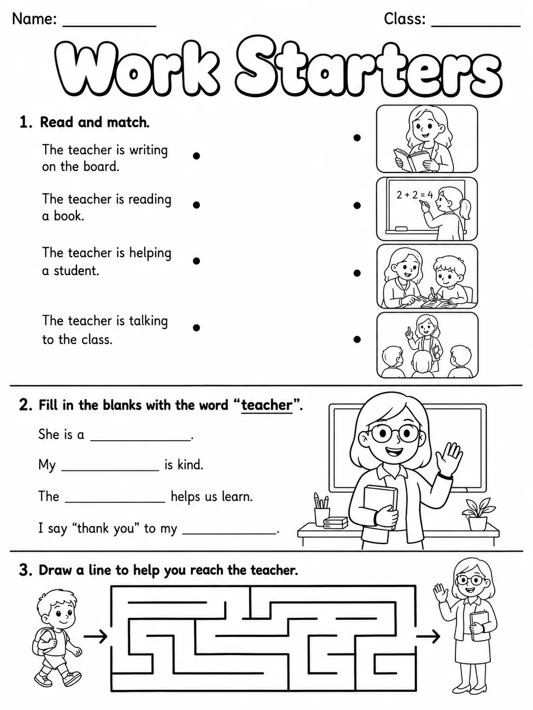 Work Starters Vocabulary Worksheet Pack page 5 printable worksheet preview