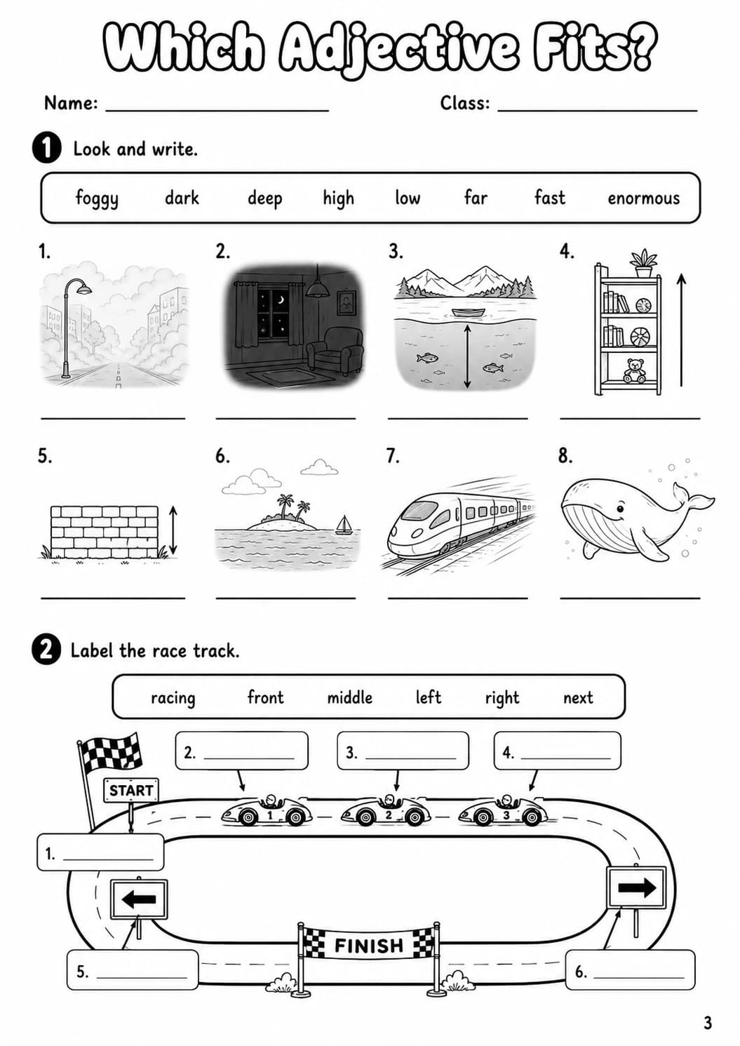 Adjectives Flyers Grammar Worksheet Pack page 5 printable worksheet preview