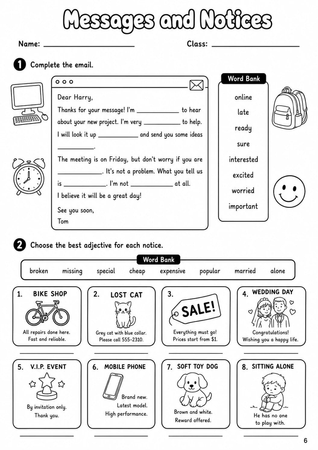 Adjectives Flyers Grammar Worksheet Pack page 8 printable worksheet preview