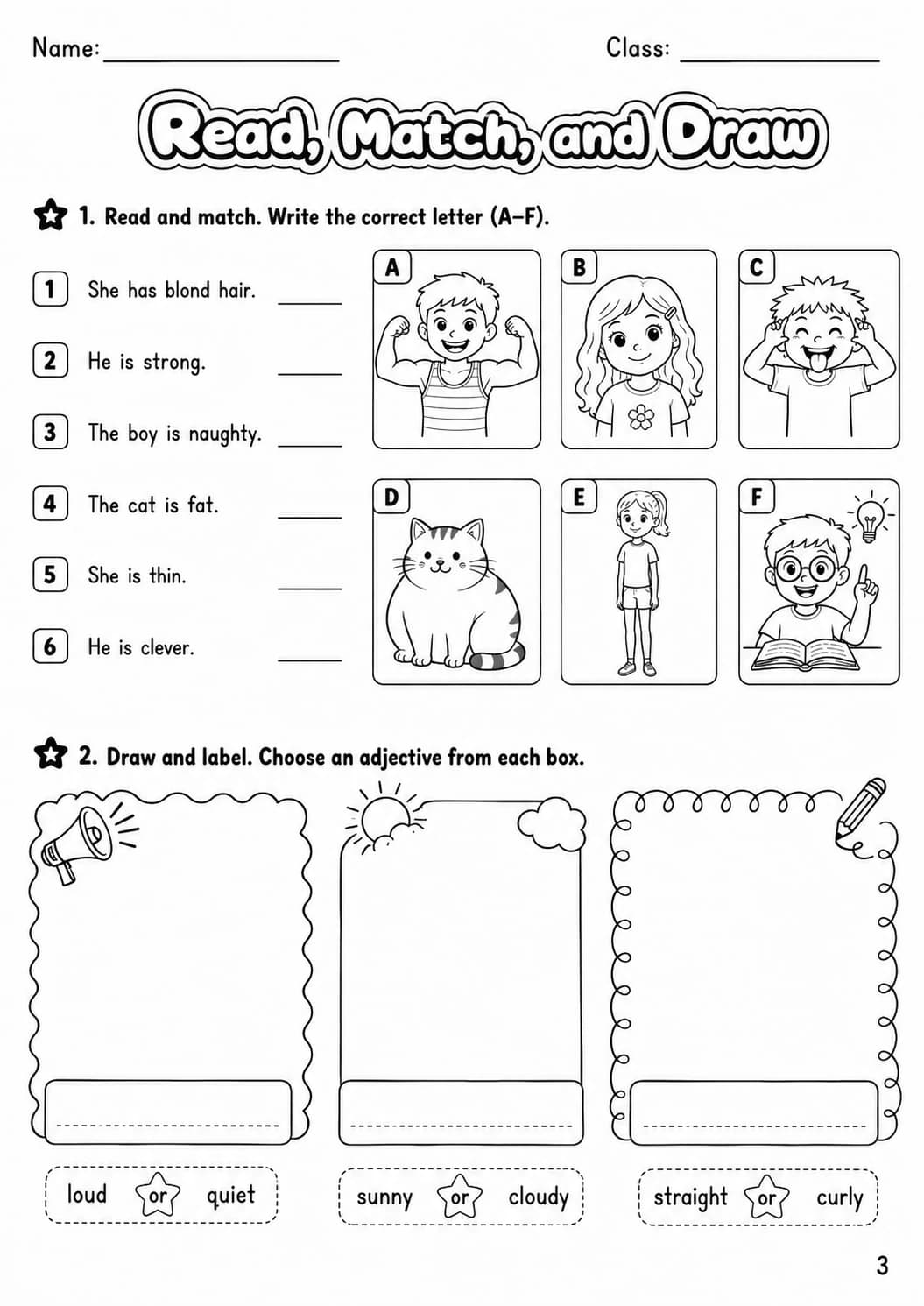 Adjectives Movers Grammar Worksheet Pack page 9 printable worksheet preview