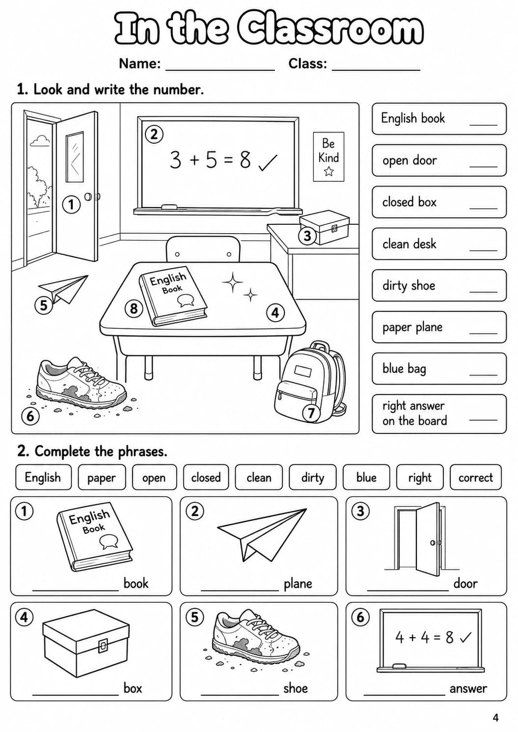 Adjectives Starters Grammar Worksheet Pack page 6 printable worksheet preview