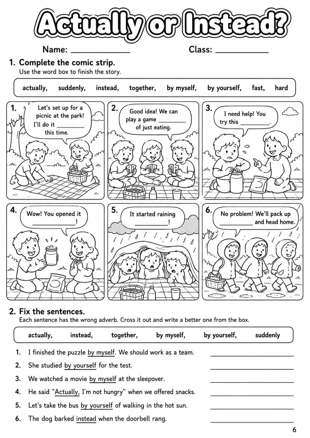 Adverbs Flyers Grammar Worksheet Pack page 8 printable worksheet preview