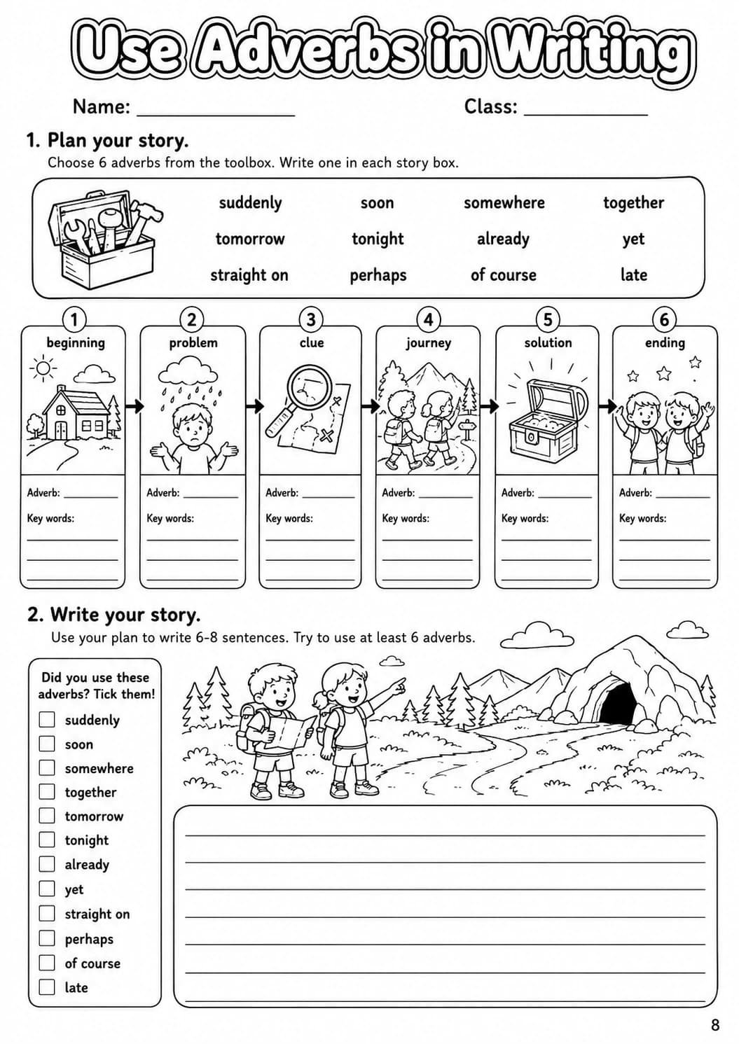 Adverbs Flyers Grammar Worksheet Pack page 10 printable worksheet preview