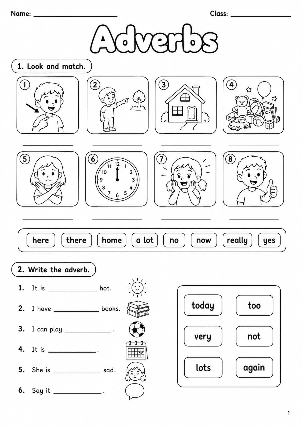 Adverbs Starters Grammar Worksheet Pack page 3 printable worksheet preview