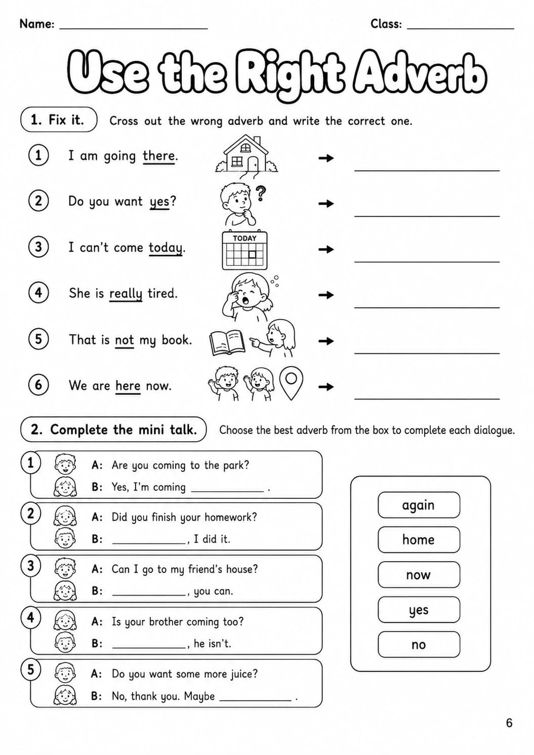Adverbs Starters Grammar Worksheet Pack page 8 printable worksheet preview