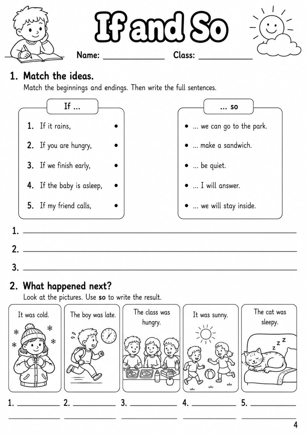 Conjunctions Flyers Grammar Worksheet Pack page 6 printable worksheet preview