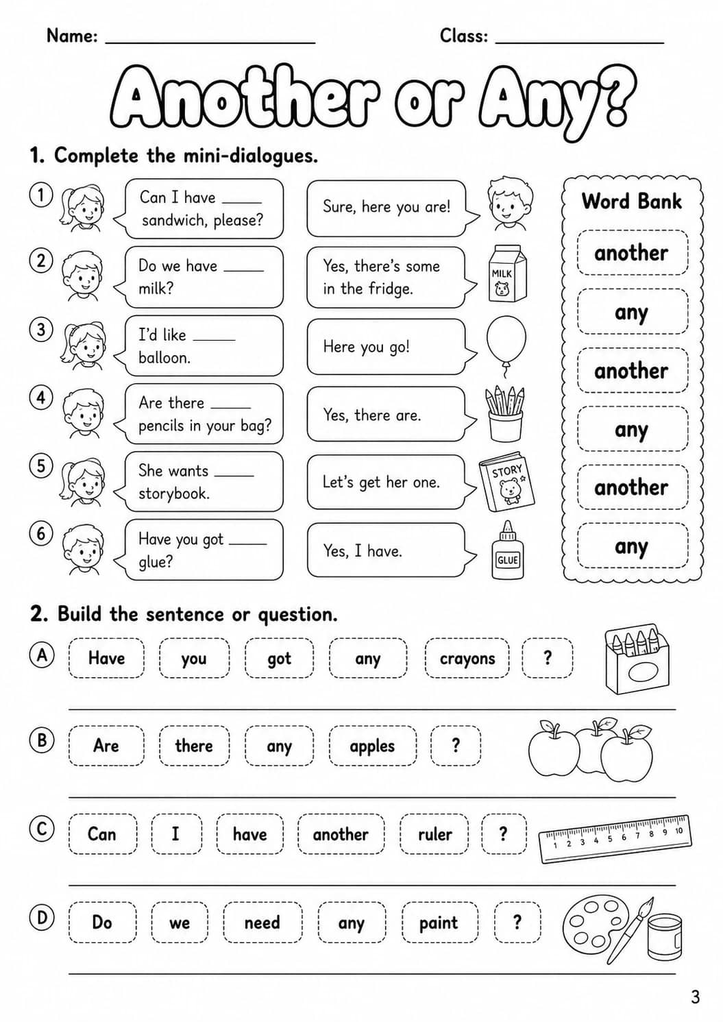 Determiners Movers Grammar Worksheet Pack printable Movers English grammar worksheet pack preview from KiwiBee