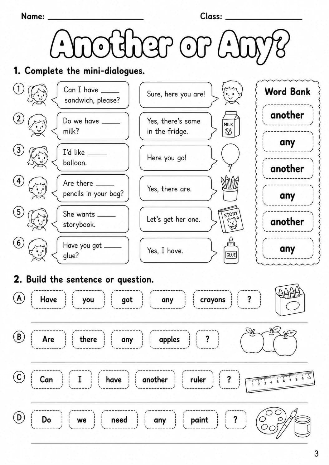 Determiners Movers Grammar Worksheet Pack printable Movers English grammar worksheet pack preview from KiwiBee