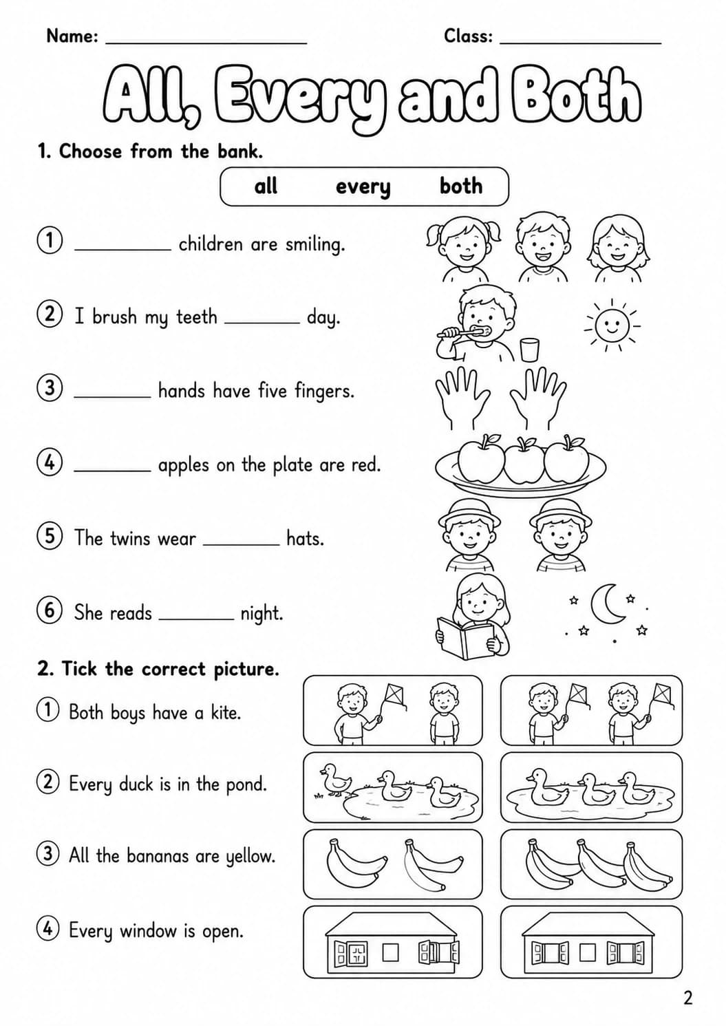 Determiners Movers Grammar Worksheet Pack page 7 printable worksheet preview