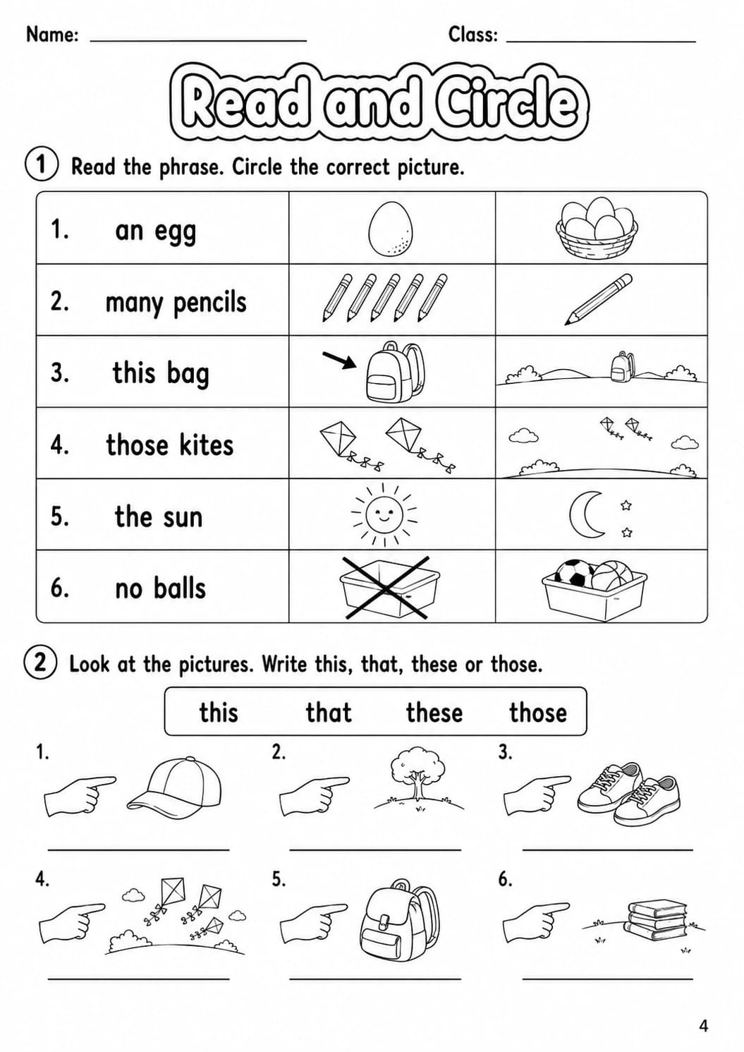 Determiners Starters Grammar Worksheet Pack page 6 printable worksheet preview