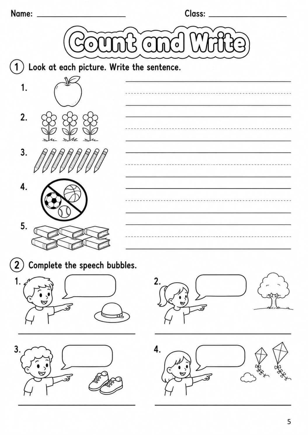 Determiners Starters Grammar Worksheet Pack page 7 printable worksheet preview