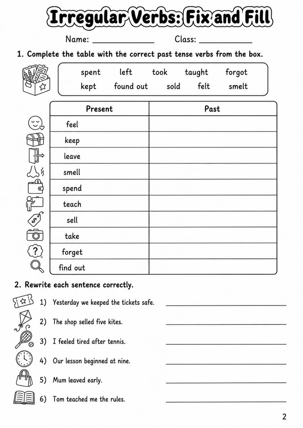 Irregular Verbs Flyers Grammar Worksheet Pack page 4 printable worksheet preview