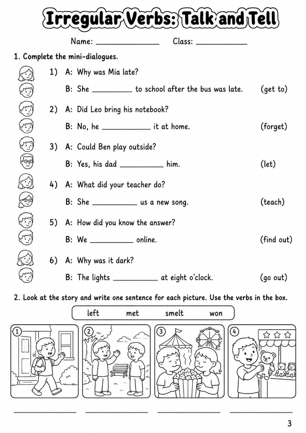 Irregular Verbs Flyers Grammar Worksheet Pack page 5 printable worksheet preview