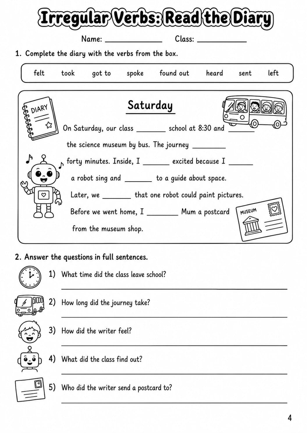 Irregular Verbs Flyers Grammar Worksheet Pack page 6 printable worksheet preview