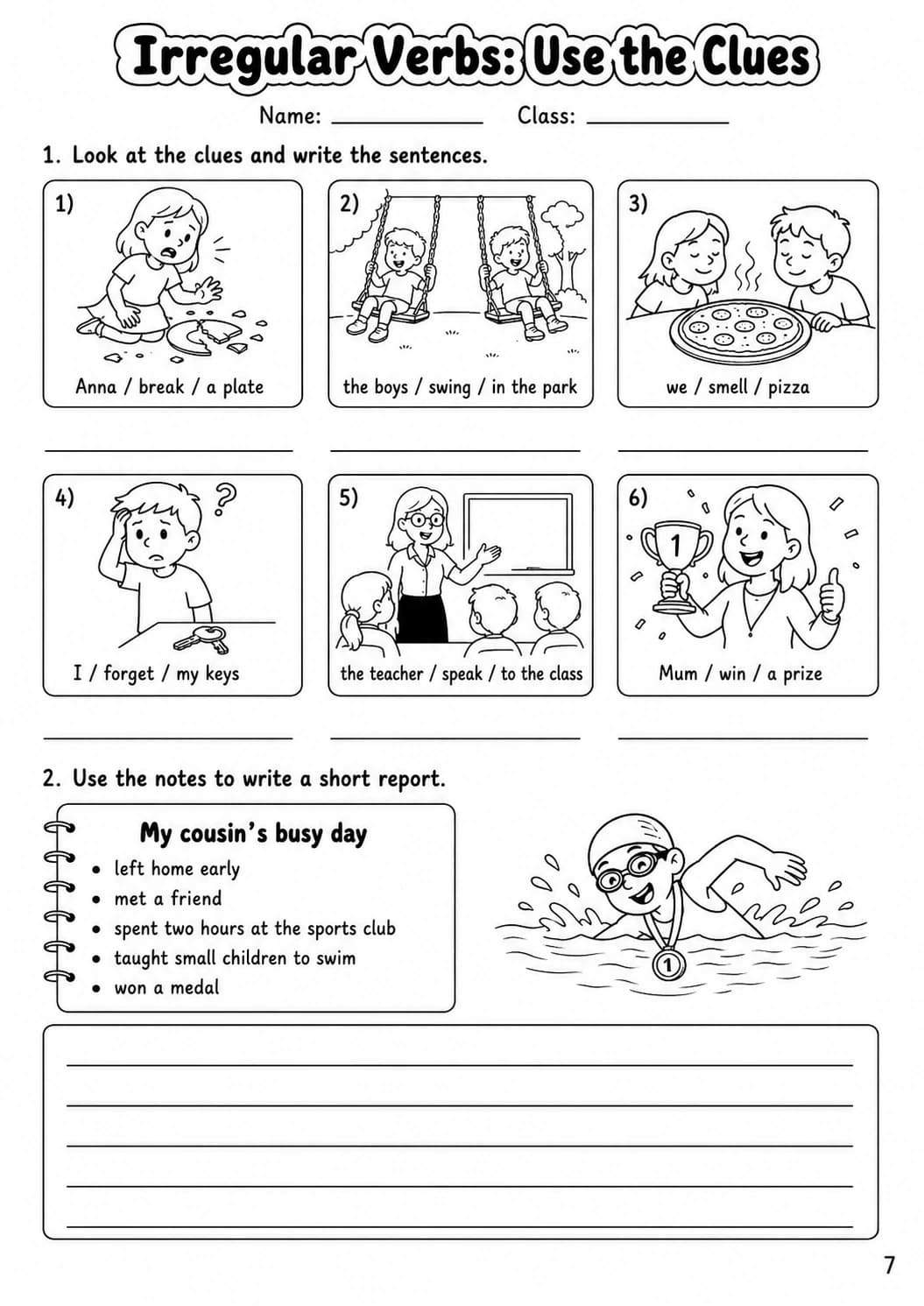 Irregular Verbs Flyers Grammar Worksheet Pack page 9 printable worksheet preview