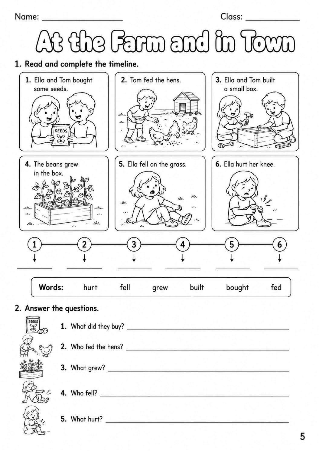 Irregular Verbs Movers Grammar Worksheet Pack page 7 printable worksheet preview