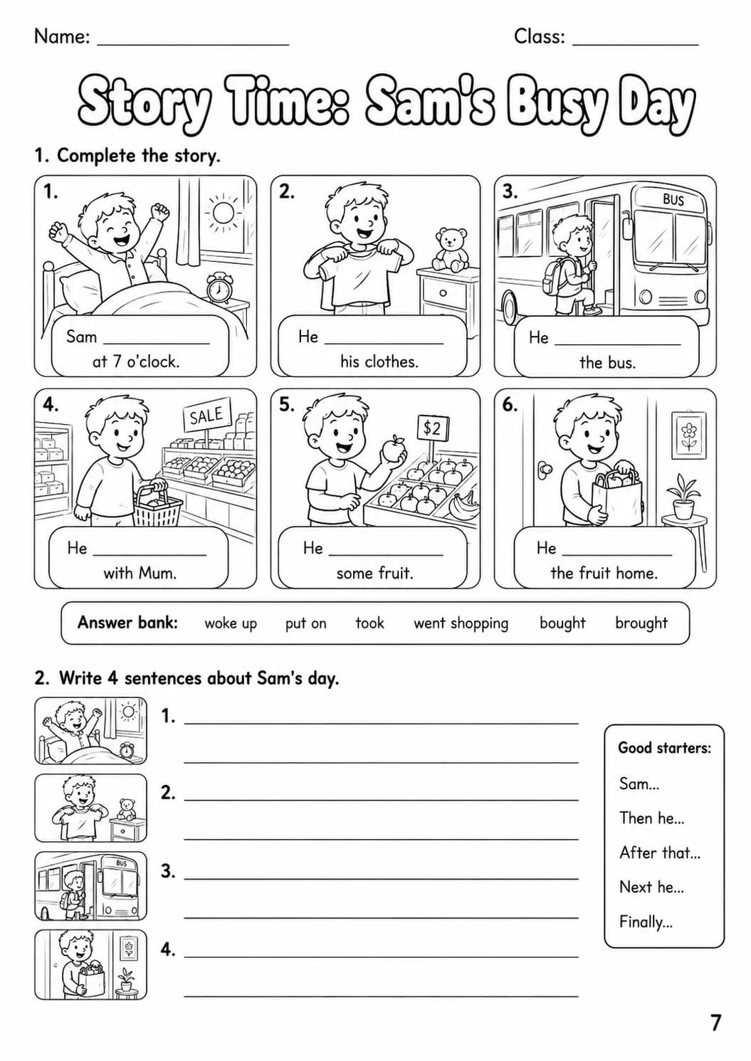 Irregular Verbs Movers Grammar Worksheet Pack page 9 printable worksheet preview