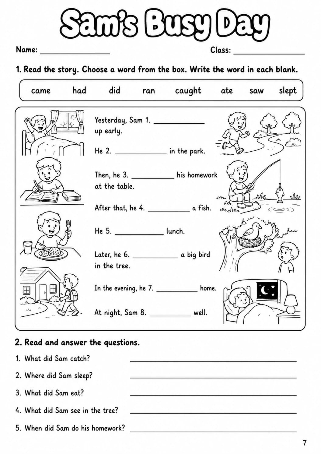 Irregular Verbs Starters Grammar Worksheet Pack page 9 printable worksheet preview