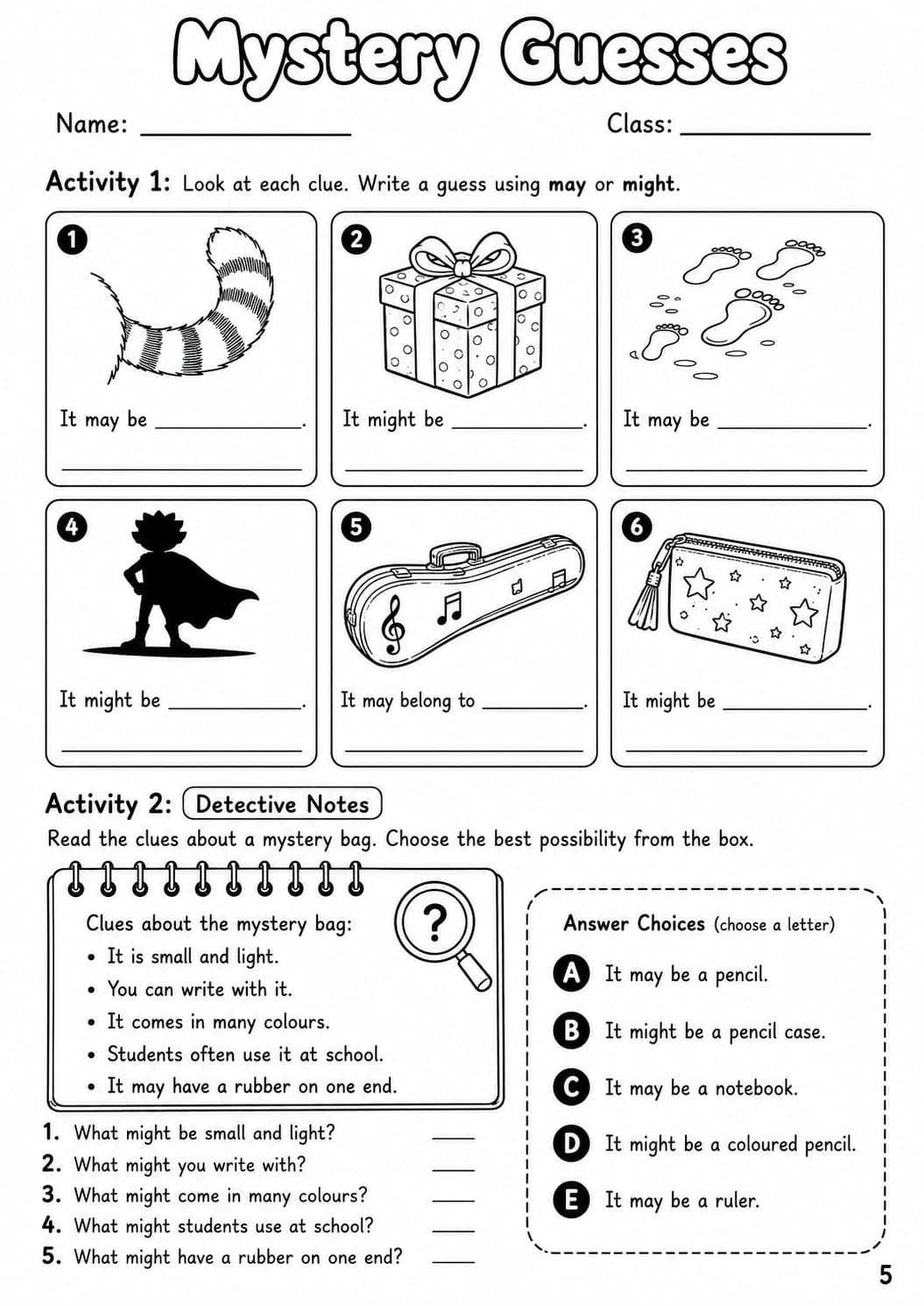 Modals Flyers Grammar Worksheet Pack page 7 printable worksheet preview