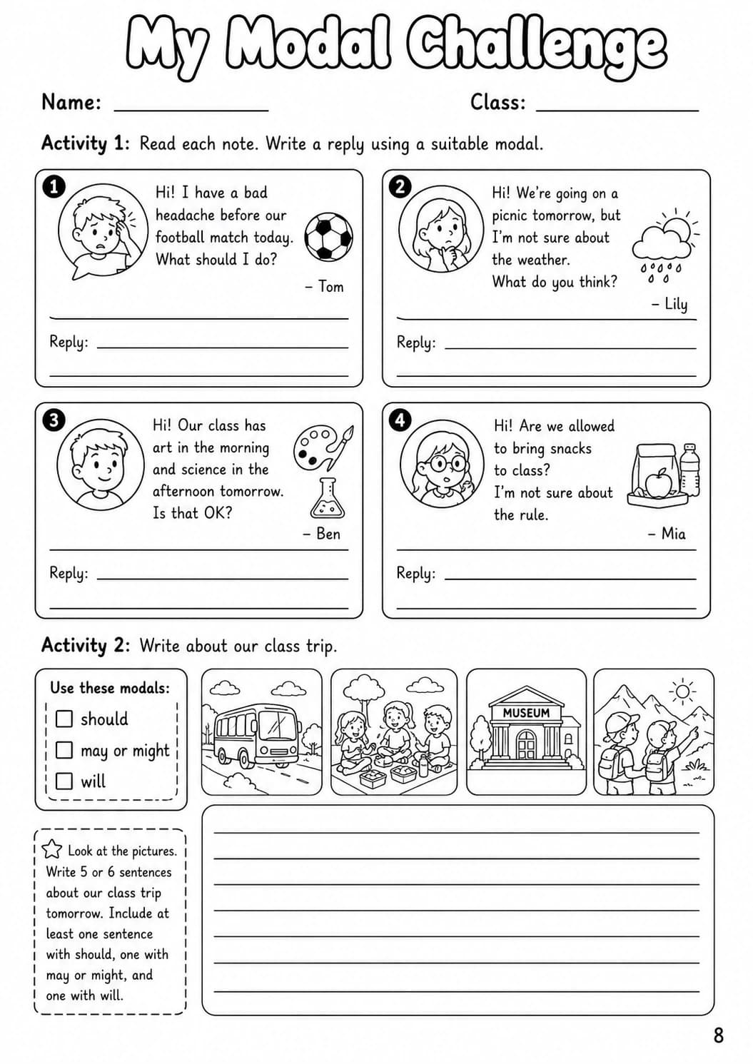 Modals Flyers Grammar Worksheet Pack page 10 printable worksheet preview