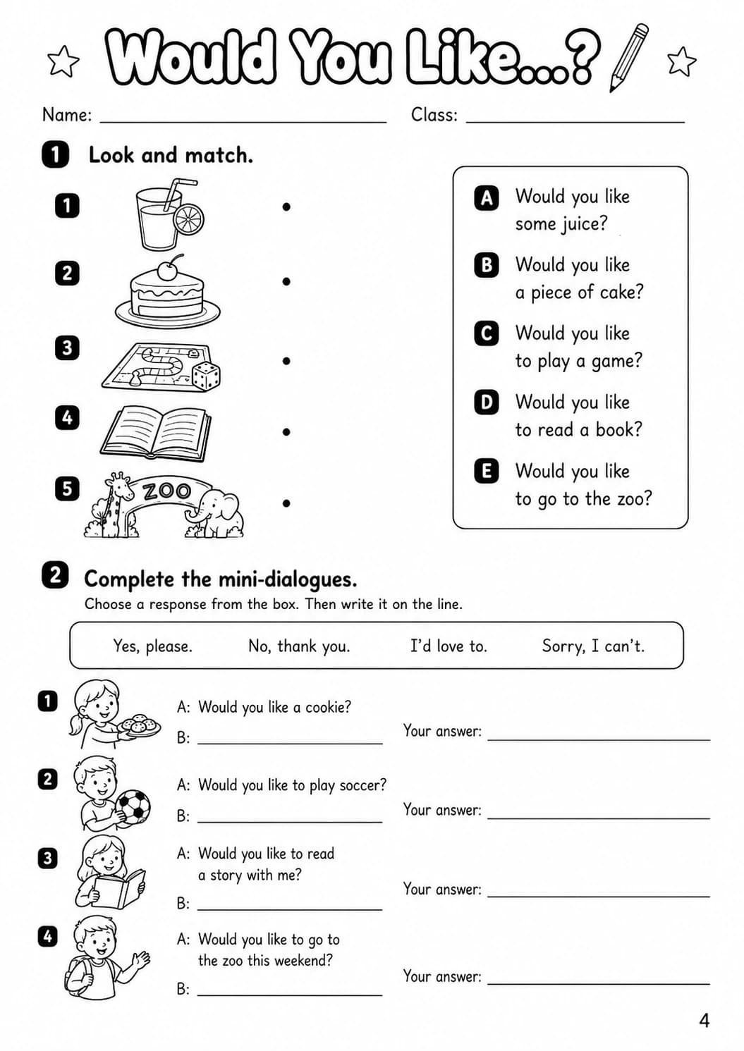 Modals Movers Grammar Worksheet Pack page 6 printable worksheet preview