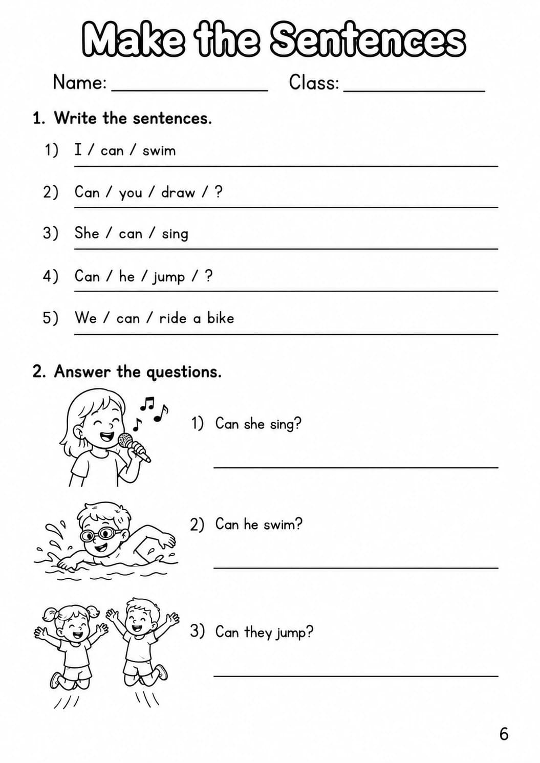 Modals Starters Grammar Worksheet Pack page 3 printable worksheet preview
