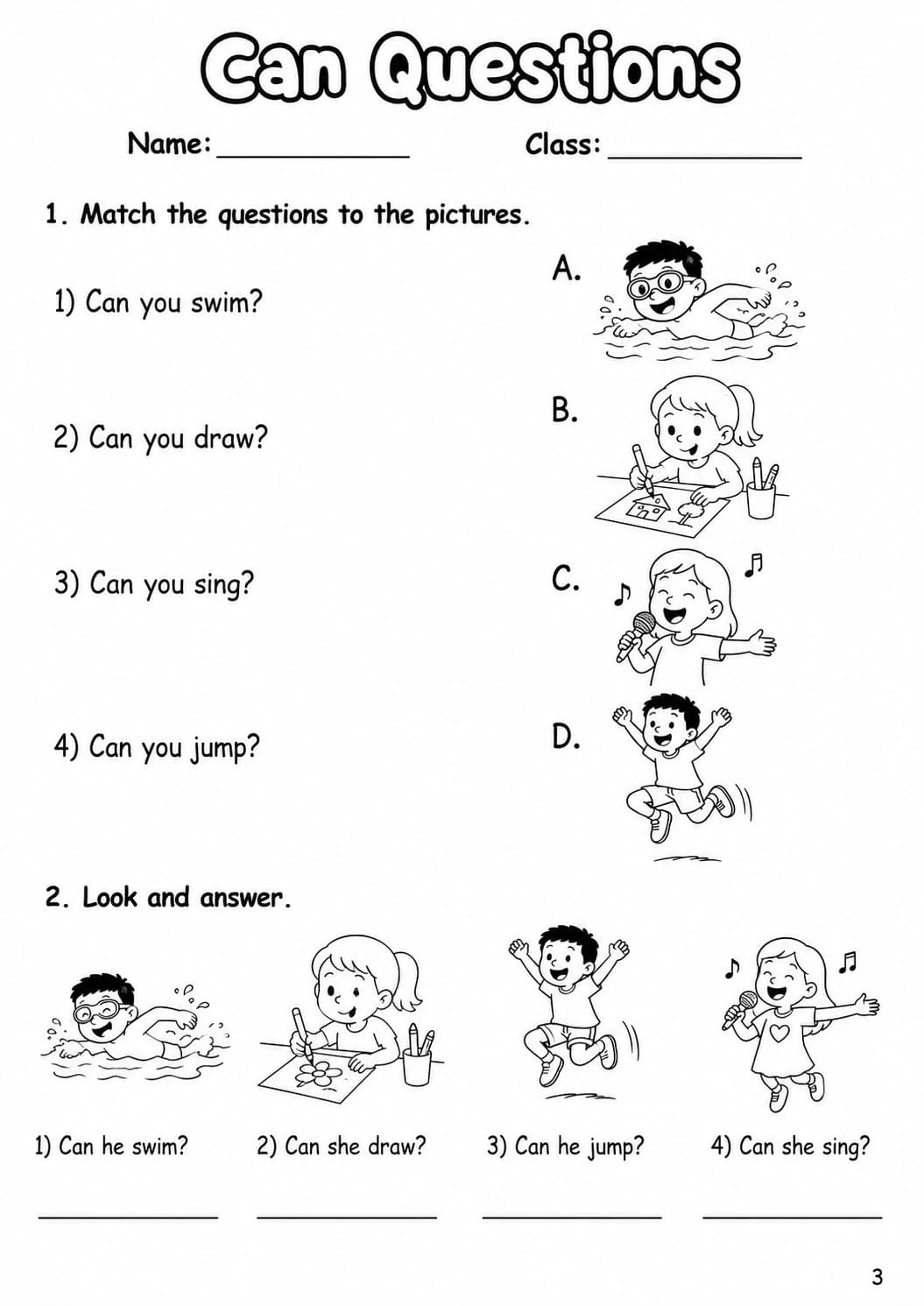 Modals Starters Grammar Worksheet Pack page 5 printable worksheet preview