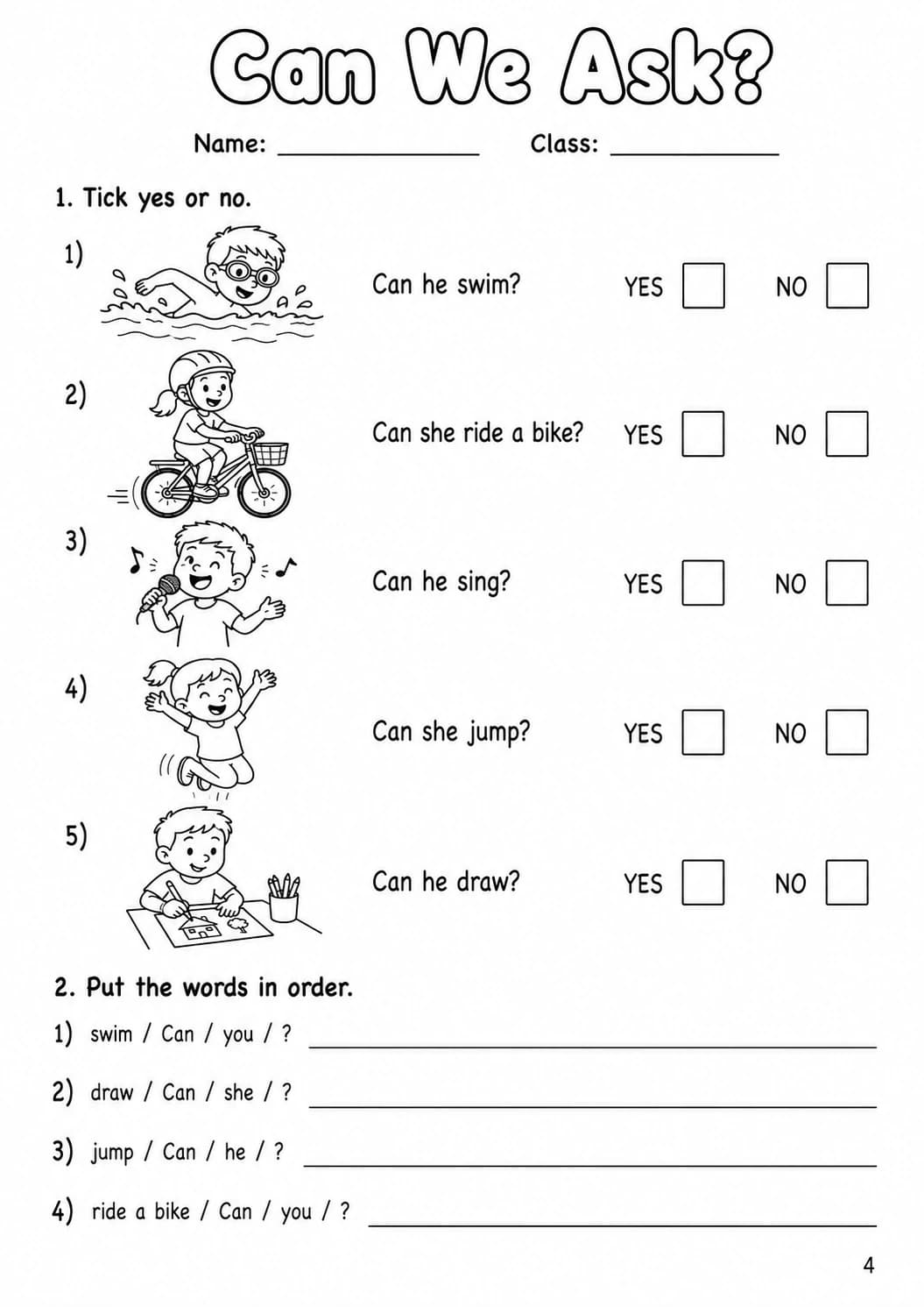 Modals Starters Grammar Worksheet Pack page 6 printable worksheet preview