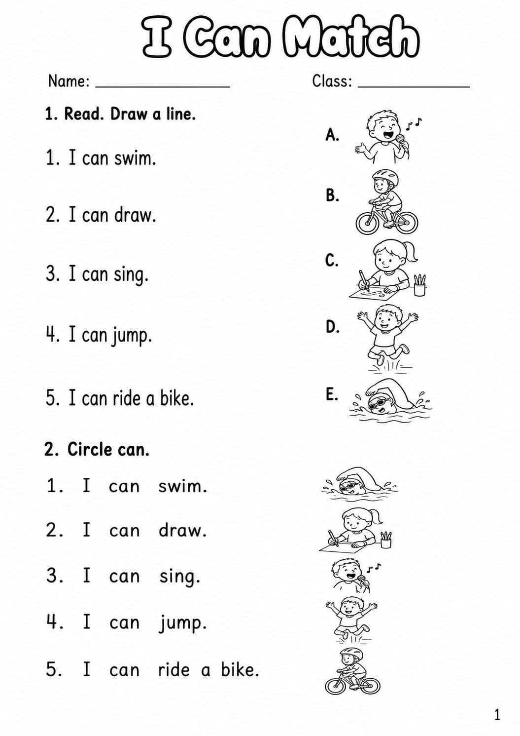 Modals Starters Grammar Worksheet Pack page 7 printable worksheet preview