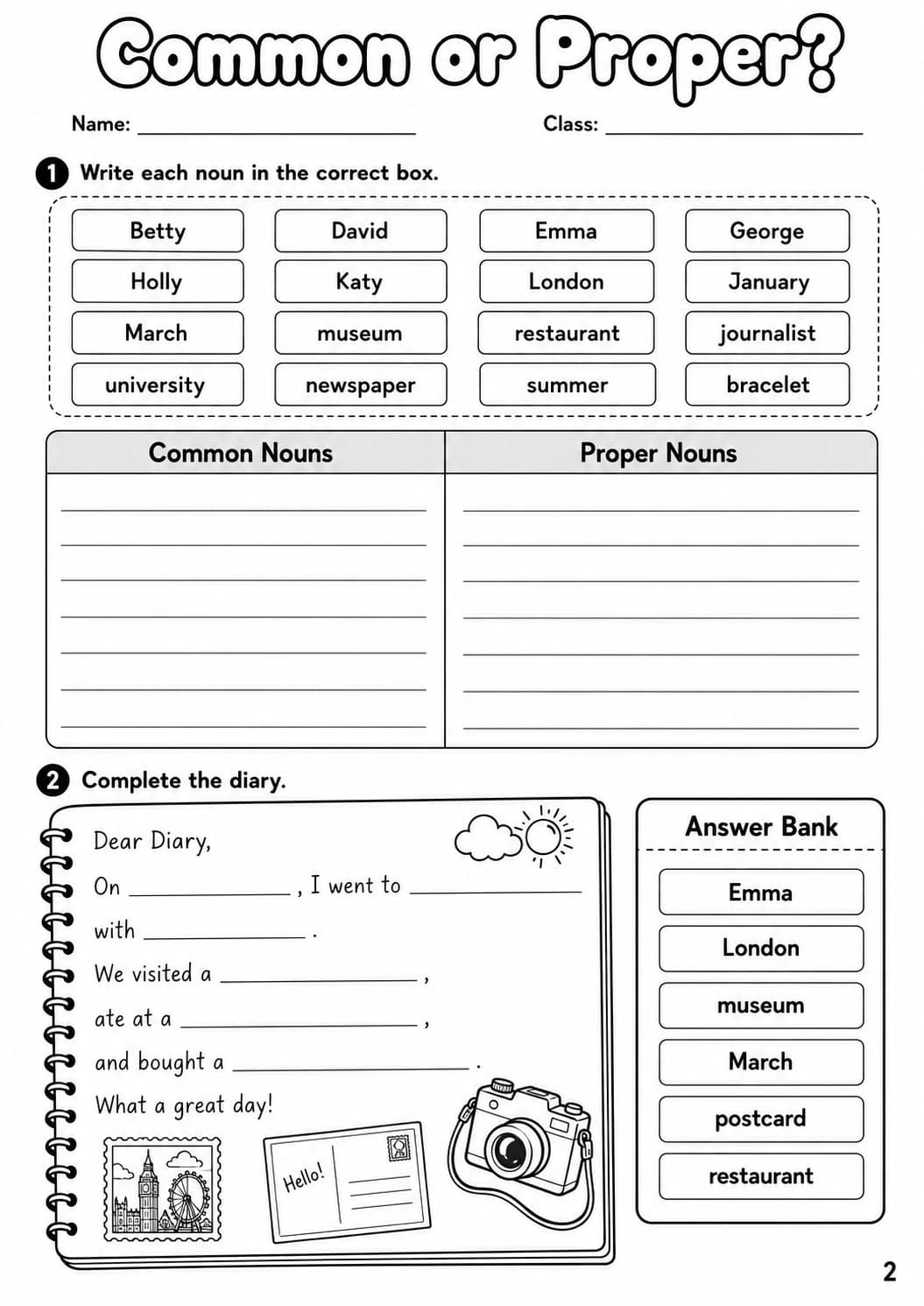 Nouns Flyers Grammar Worksheet Pack page 4 printable worksheet preview
