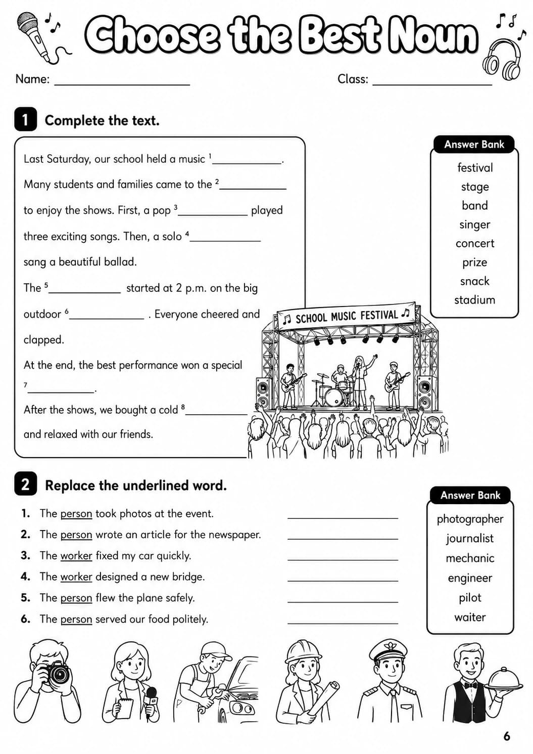 Nouns Flyers Grammar Worksheet Pack page 8 printable worksheet preview