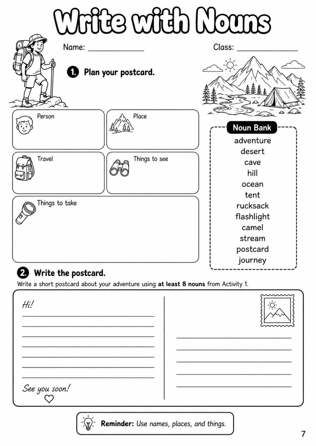 Nouns Flyers Grammar Worksheet Pack page 9 printable worksheet preview