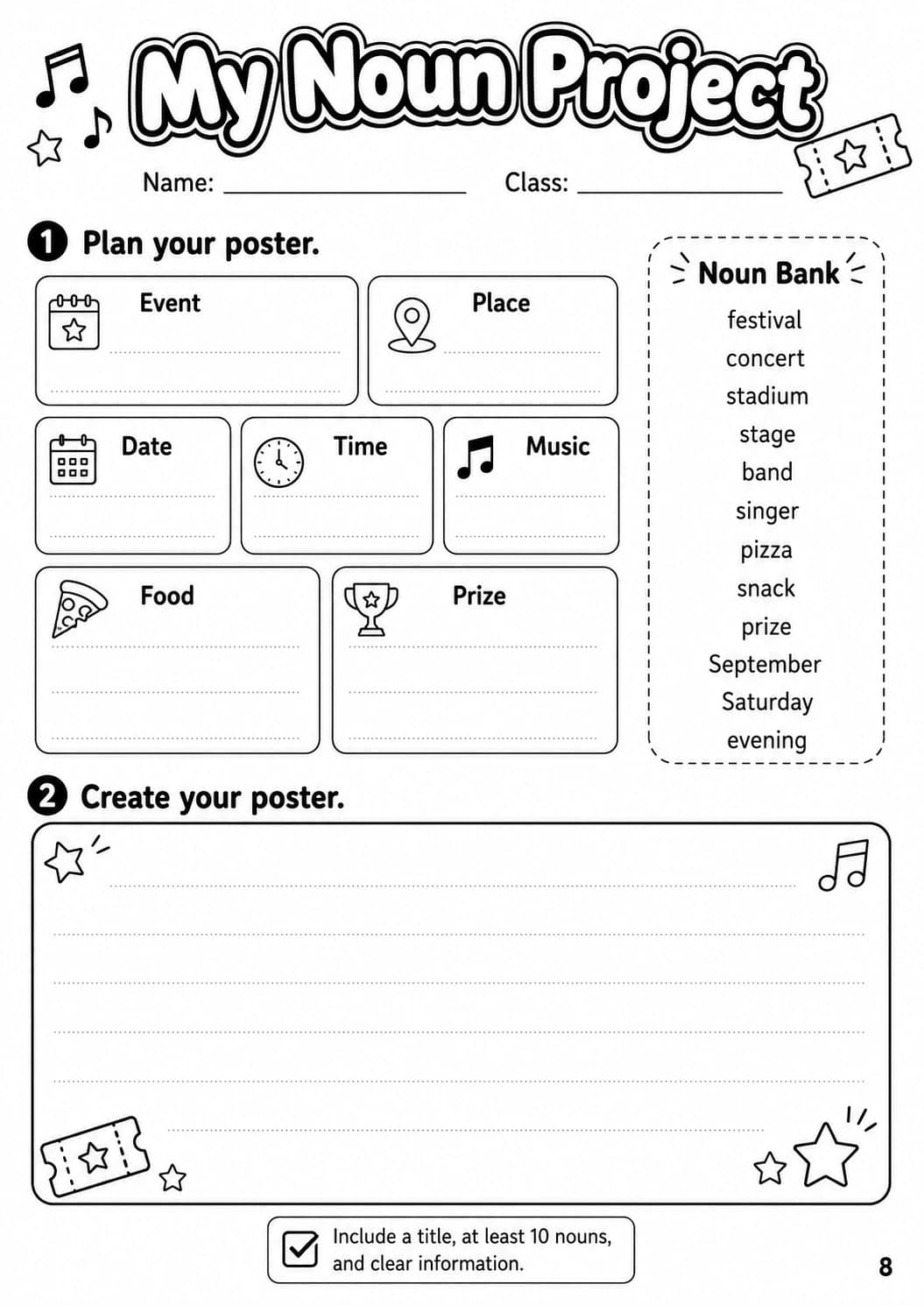Nouns Flyers Grammar Worksheet Pack page 10 printable worksheet preview
