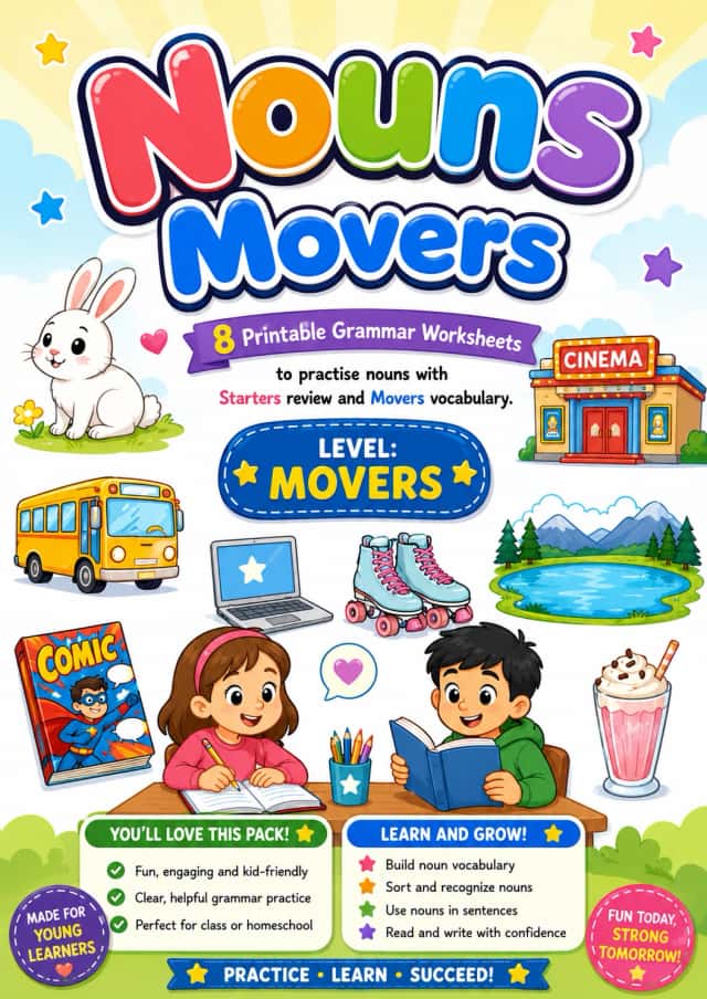 Nouns Movers Grammar Worksheet Pack