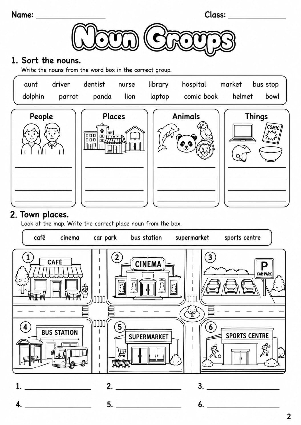 Nouns Movers Grammar Worksheet Pack page 4 printable worksheet preview