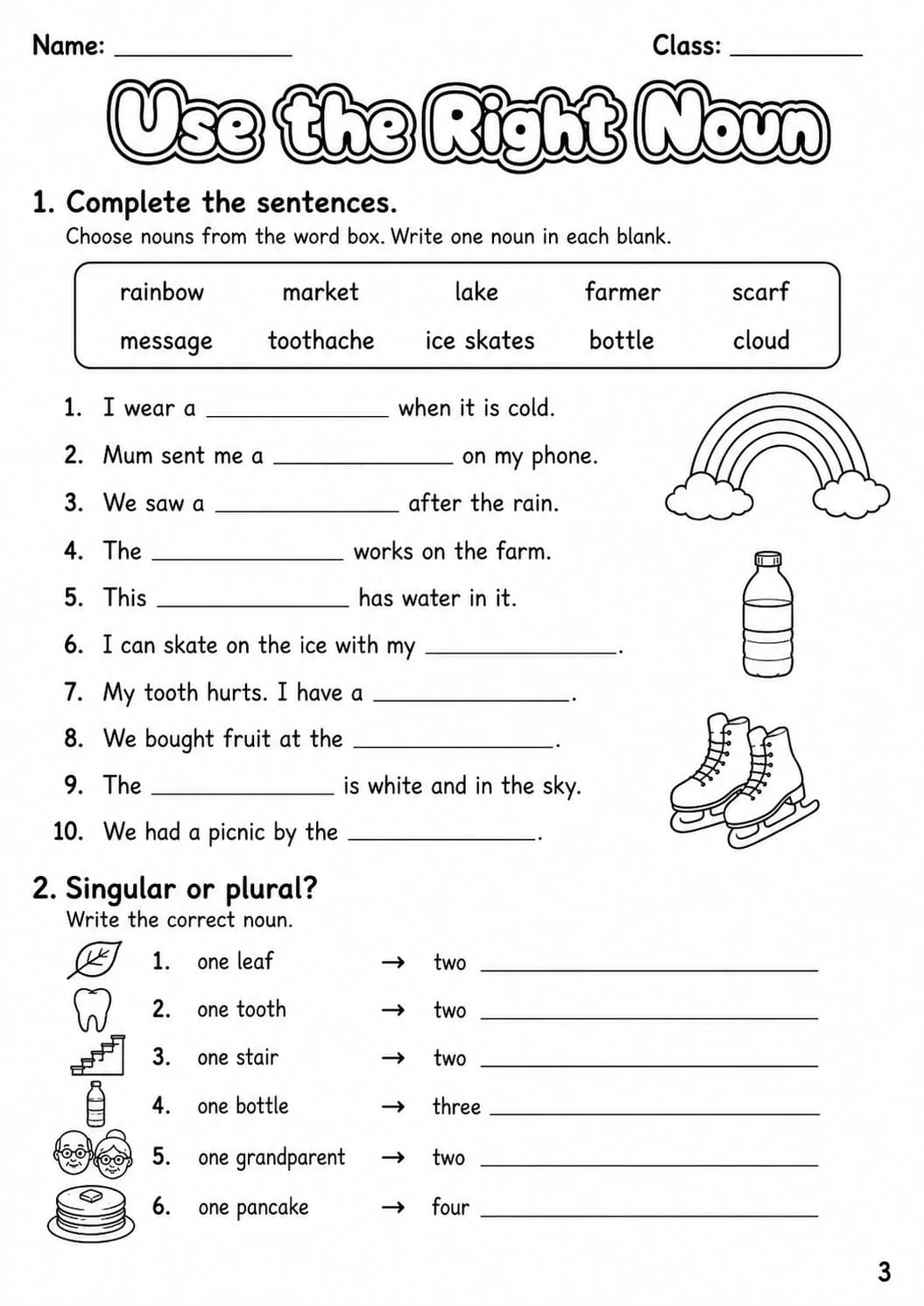 Nouns Movers Grammar Worksheet Pack page 5 printable worksheet preview