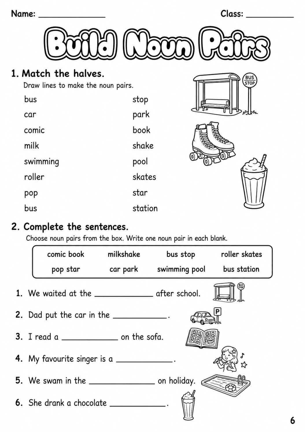 Nouns Movers Grammar Worksheet Pack page 8 printable worksheet preview