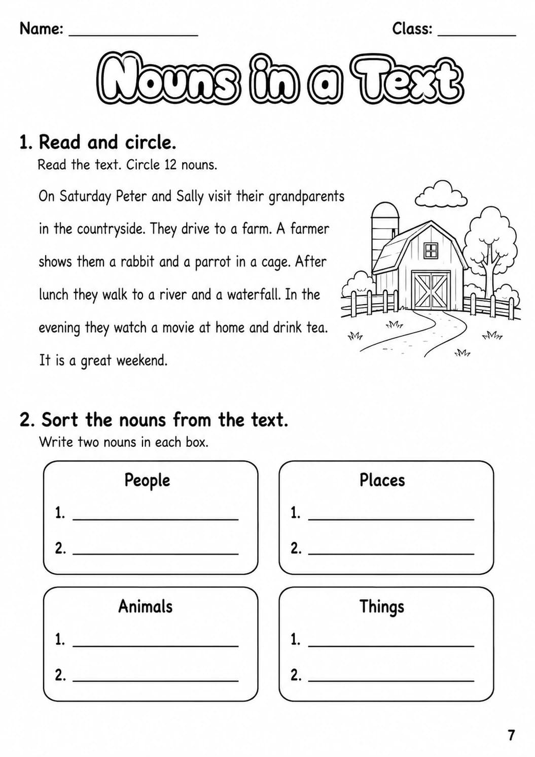 Nouns Movers Grammar Worksheet Pack page 9 printable worksheet preview