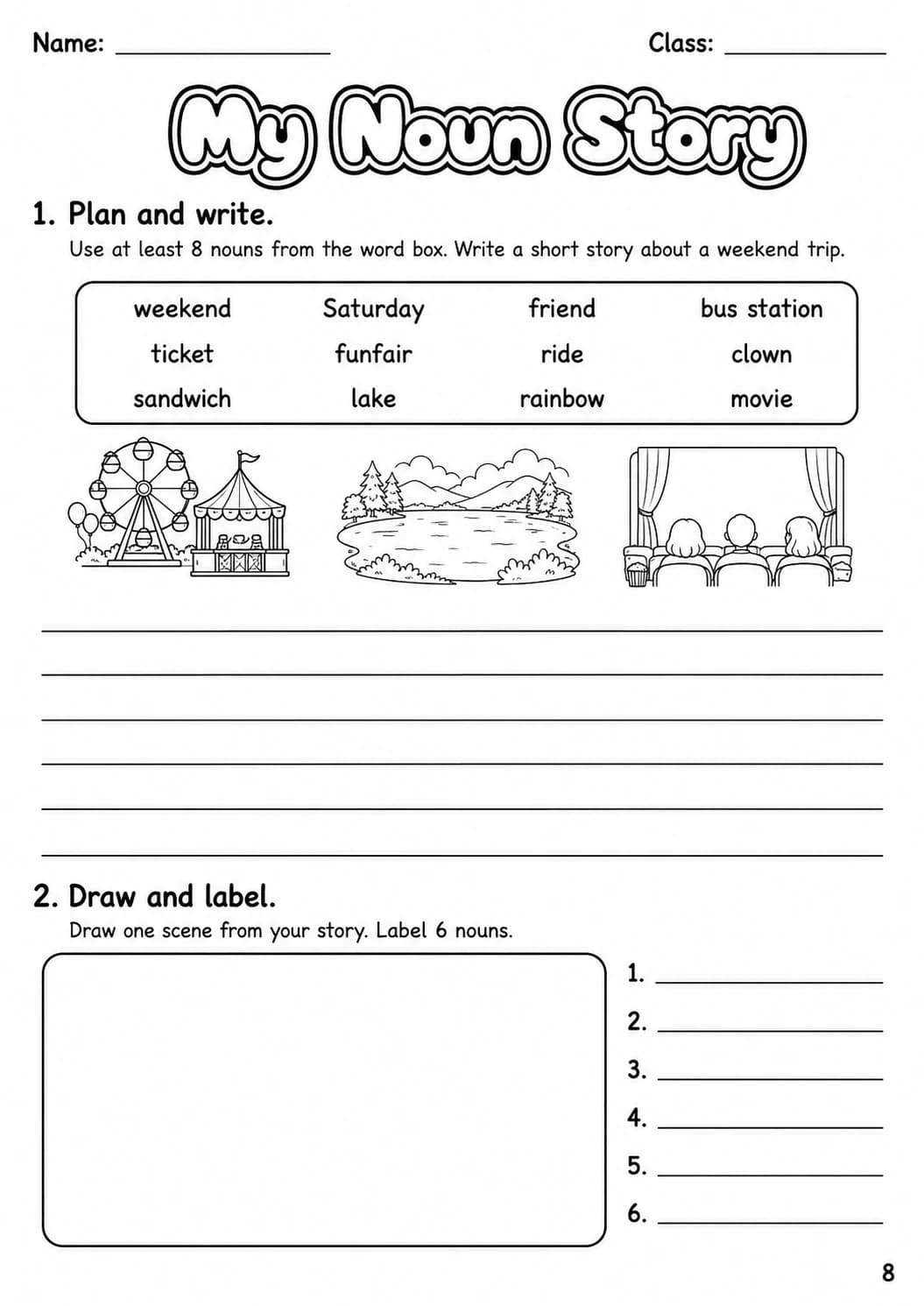 Nouns Movers Grammar Worksheet Pack page 10 printable worksheet preview