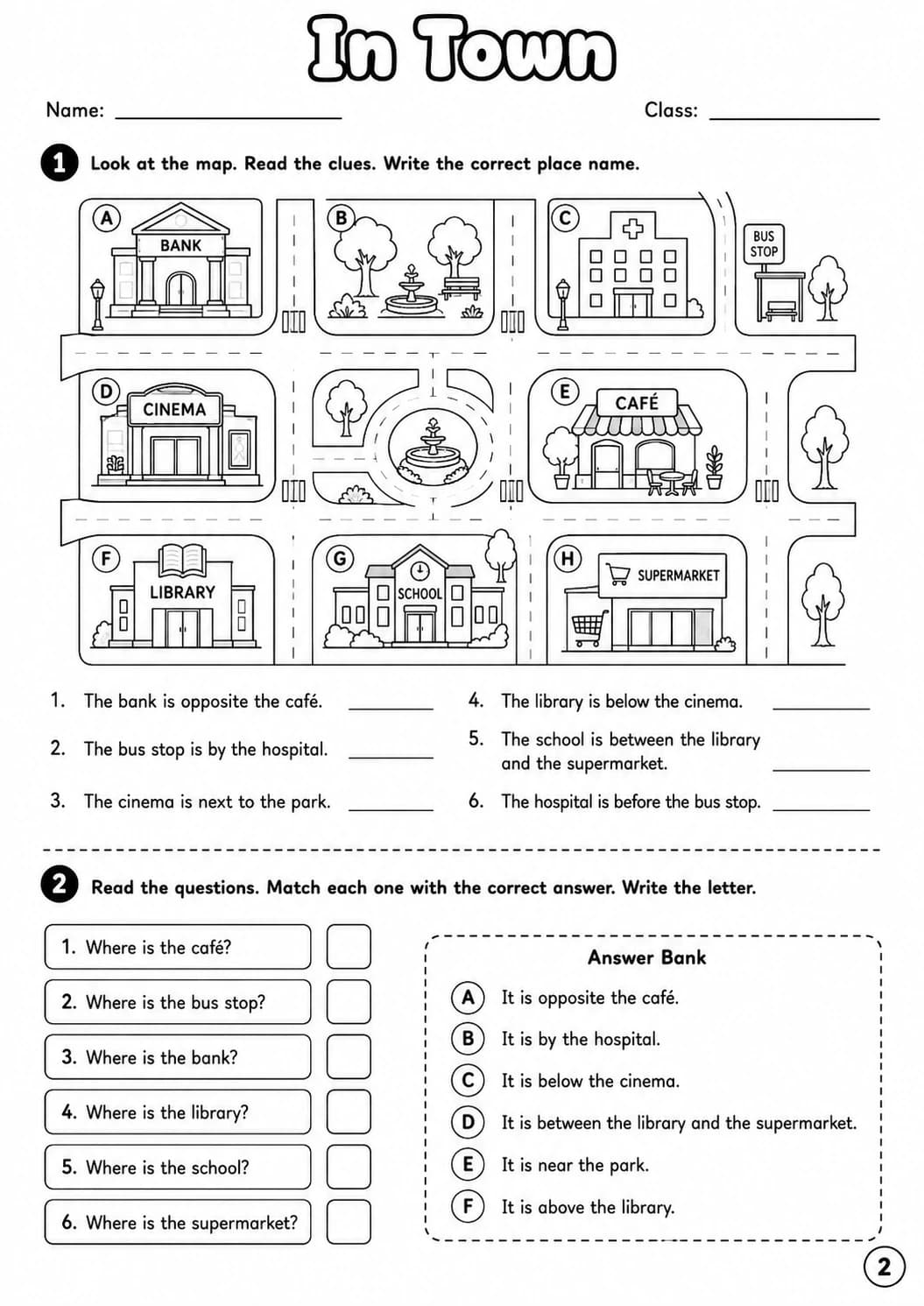 Prepositions Movers Grammar Worksheet Pack page 4 printable worksheet preview