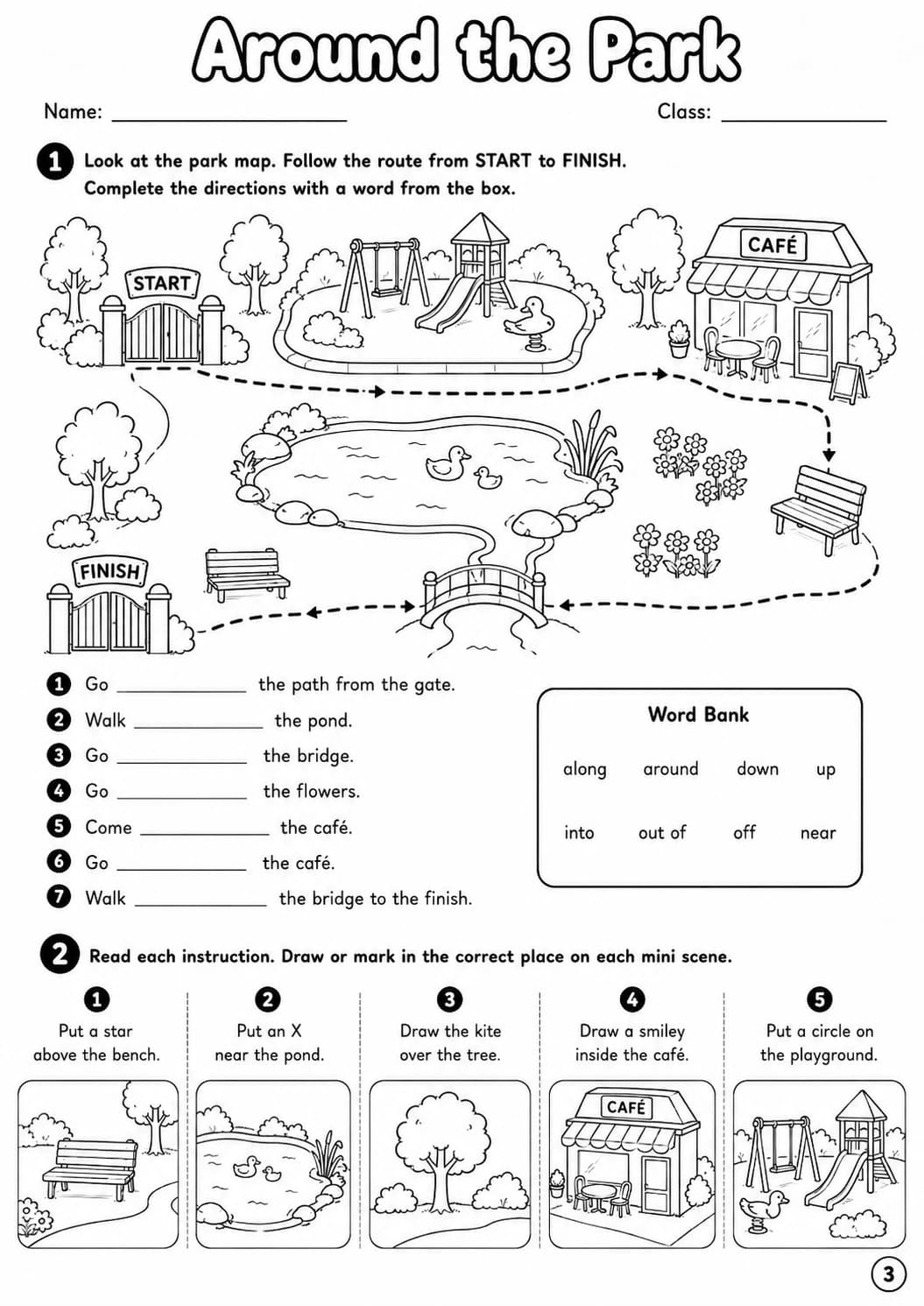 Prepositions Movers Grammar Worksheet Pack page 5 printable worksheet preview