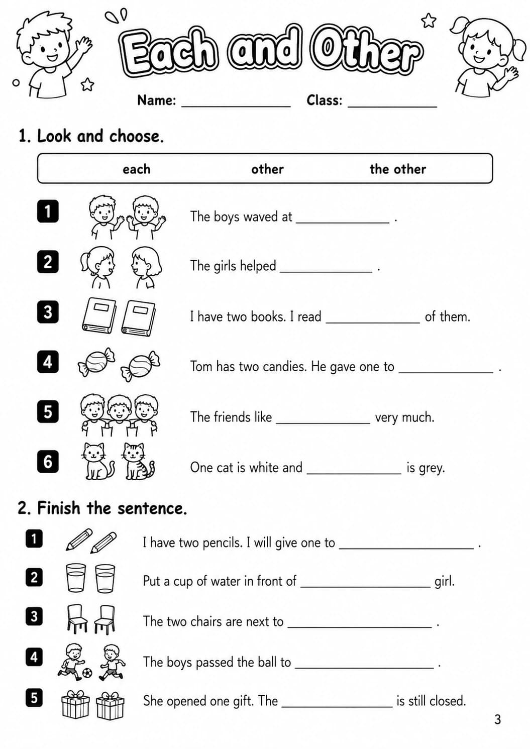 Pronouns Flyers Grammar Worksheet Pack page 5 printable worksheet preview