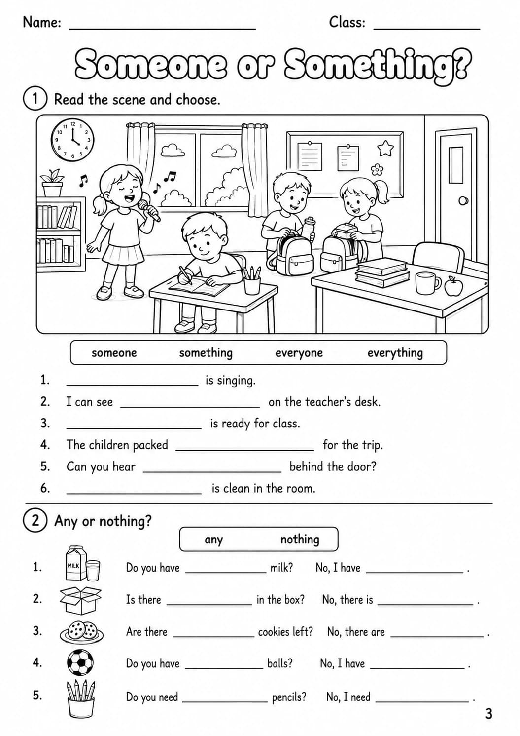 Pronouns Movers Grammar Worksheet Pack page 5 printable worksheet preview