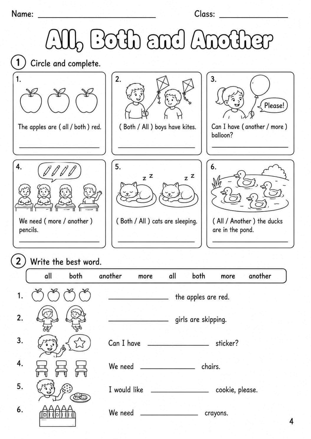 Pronouns Movers Grammar Worksheet Pack page 6 printable worksheet preview