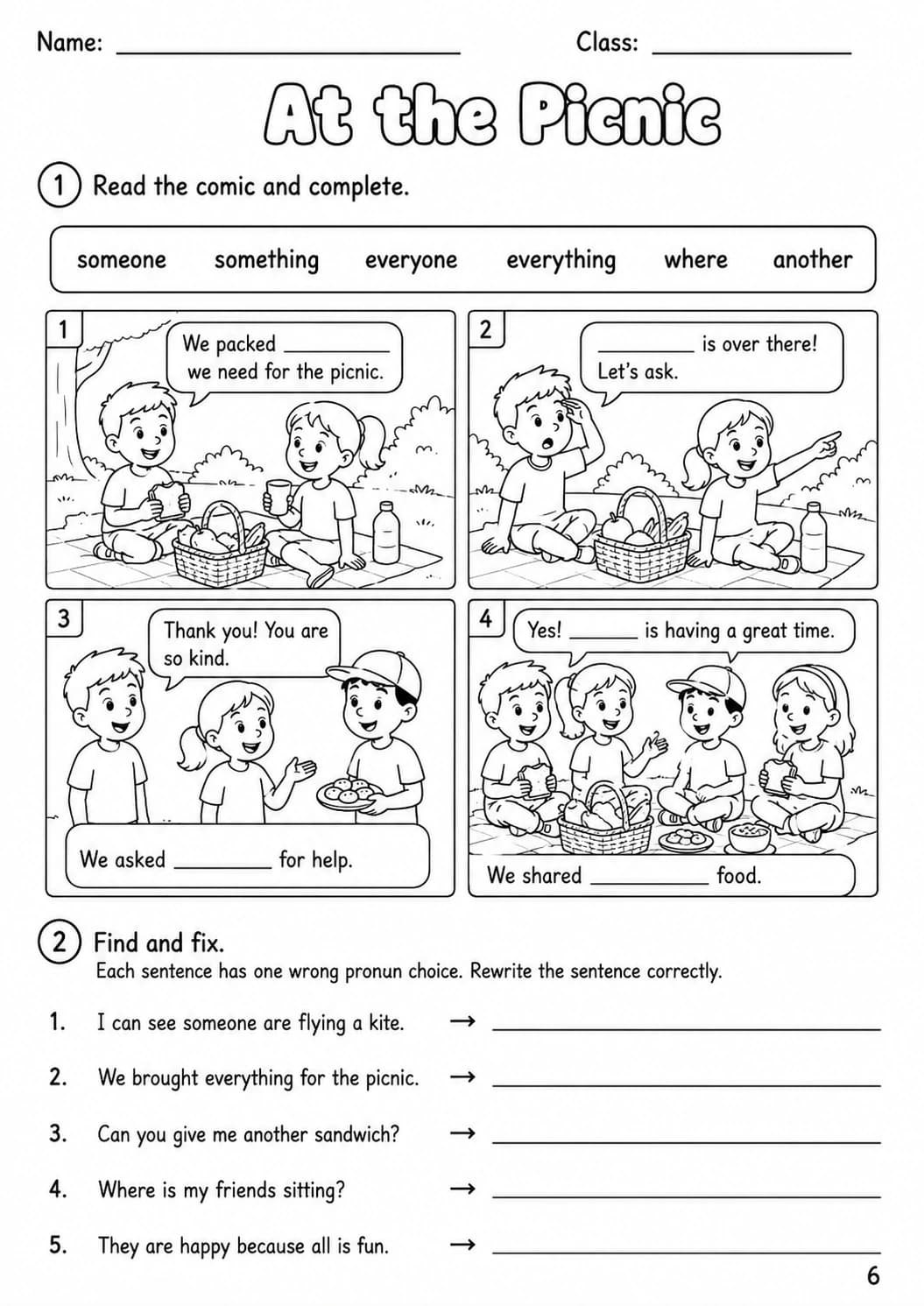 Pronouns Movers Grammar Worksheet Pack page 8 printable worksheet preview