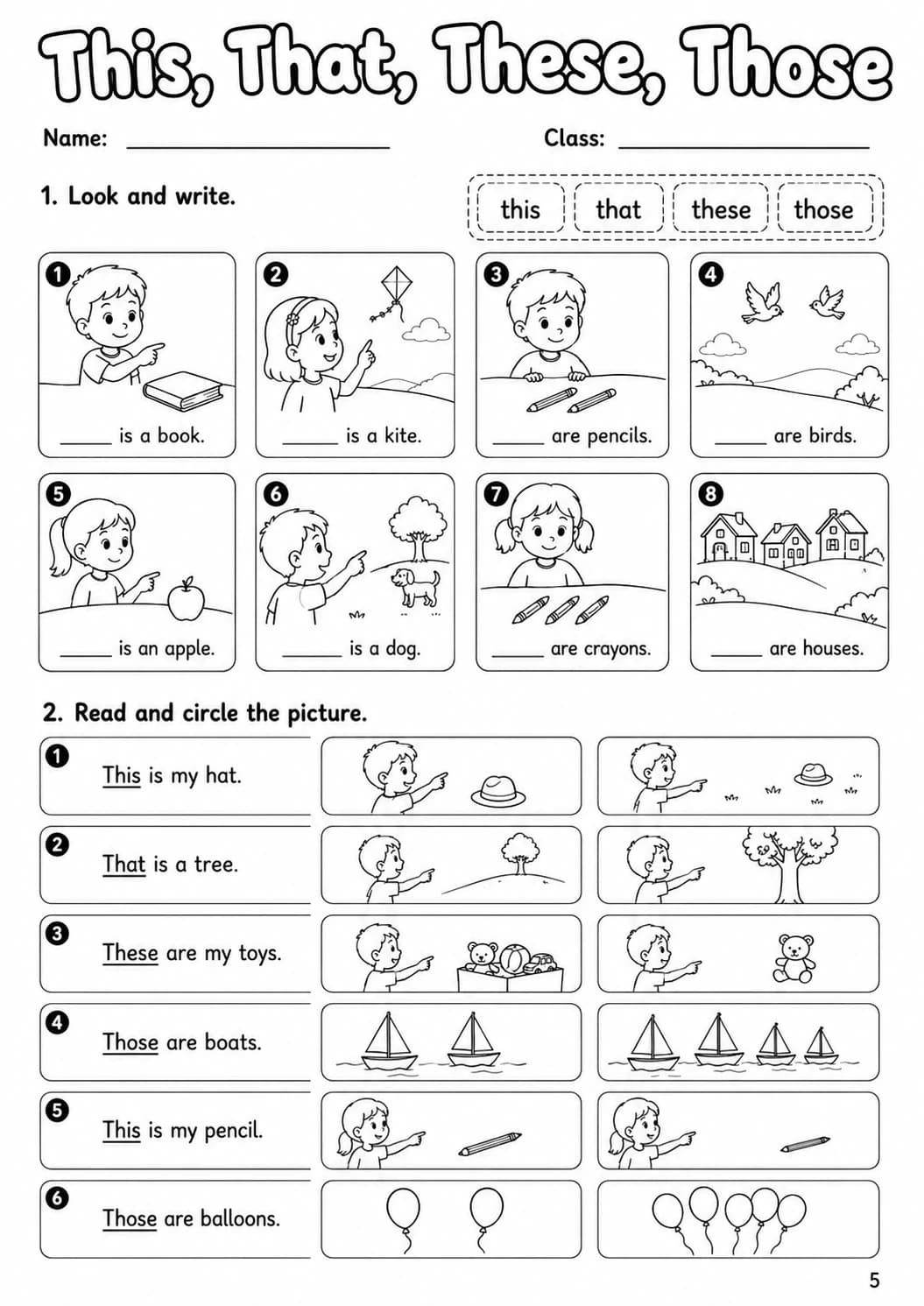 Pronouns Starters Grammar Worksheet Pack page 7 printable worksheet preview