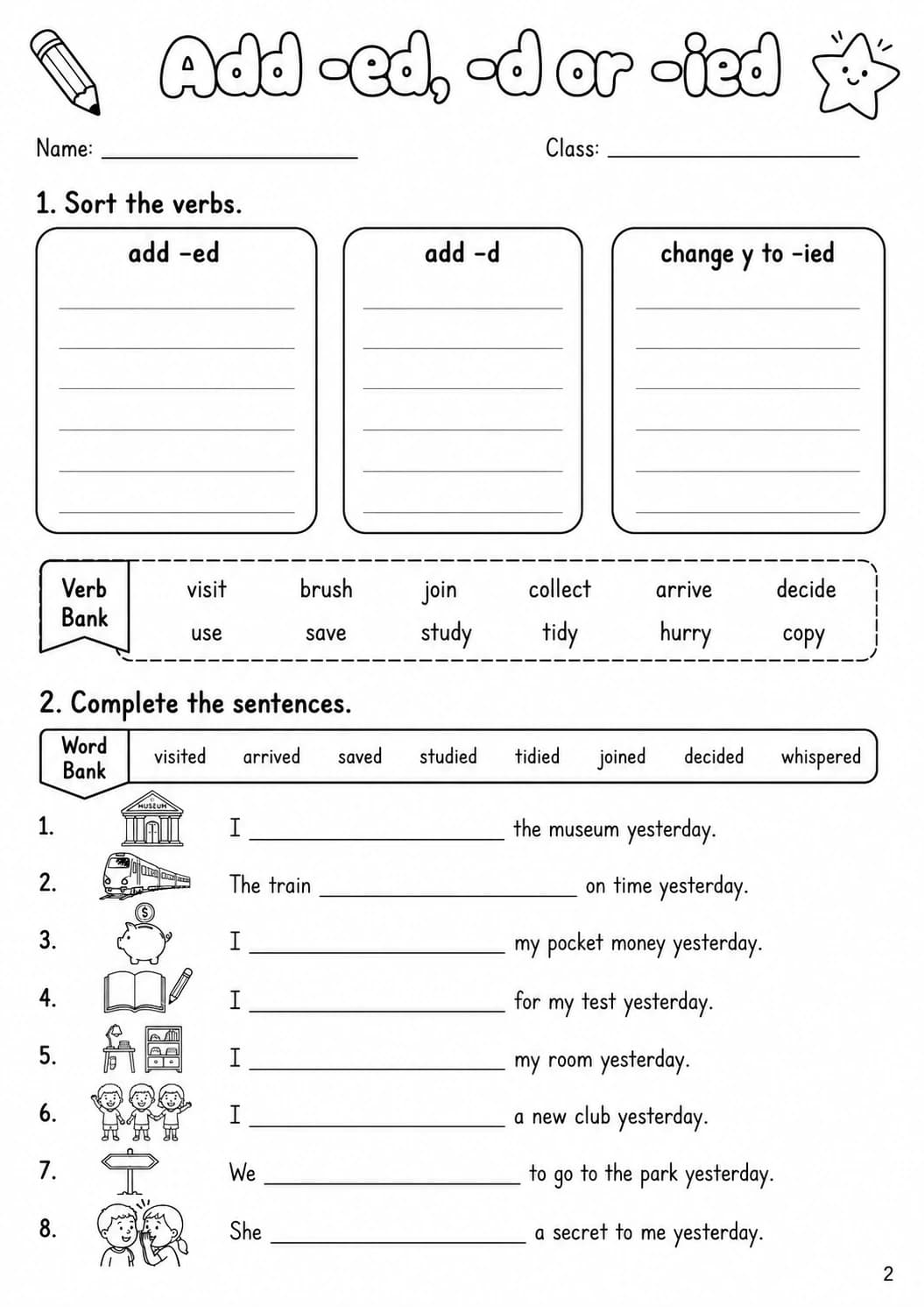 Regular Verbs Flyers Grammar Worksheet Pack page 4 printable worksheet preview